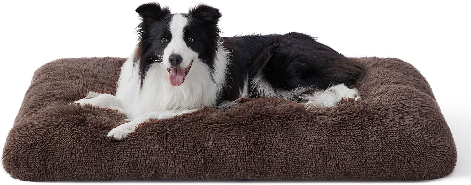 Bedsure Washable Large Dog Bed for Crate, Faux Fur Dog Crate Pad for Large Breed, Plush Soft Comfort Dogs Sleeping Mat, Anti-Slip Pet Kennel Pad, 35" x 23", Dark Brown Bedsure Washable Large Dog Bed for Crate, Faux Fur Dog Crate Pad for Large Breed, Plush Soft Comfort Dogs Sleeping Mat, Anti-Slip Pet Kennel Pad, 35" x 23", Dark Brown