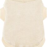 Cozy Lightweight Dog Sweaters Shirt for Small Puppies: Stretchable Beige Tank Top Attire, Perfect for Chihuahuas and Yorkies - Enhancing Comfort and Playfulness on Chilly Days - Medium