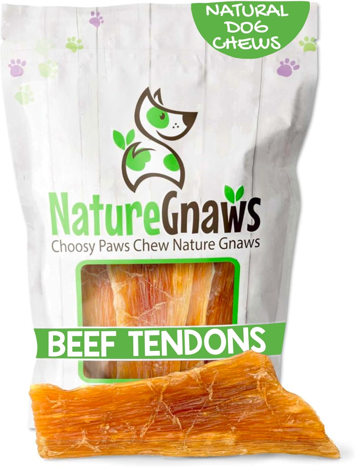 Nature Gnaws Beef Paddywack Tendons for Dogs 5-6" (5 Count) - Long Lasting for Aggressive Chewers - Natural Beef Dog Chew Bones - Rawhide Free Nature Gnaws Beef Paddywack Tendons for Dogs 5-6" (5 Count) - Long Lasting for Aggressive Chewers - Natural Beef Dog Chew Bones - Rawhide Free