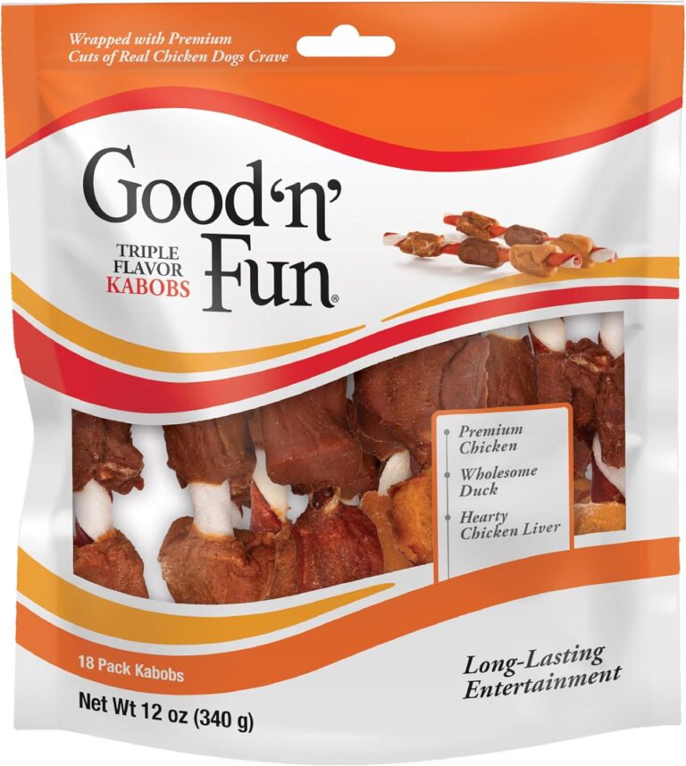 Good'n'Fun Triple Flavored Rawhide Kabobs for Dogs, Beef, 12 ounces