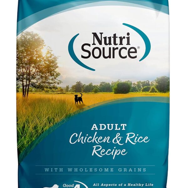 NutriSource Adult Dry Dog Food, Chicken and Rice, 26LB