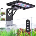 SEAOURA Clip On Aquarium Light for Plants-24/7 Cycle Fish Tank Light with Timer, Full Spectrum+7 Colors Mode, Auto On/Off, Adjustable Brightness and Height, 12W (7inch for 7-12 inch Tank)