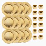 13 Inch Round Elegant Serve ware Charger Plates with Matching Napkin Rings, Wedding, Dinner party, Event - Choose from our Variety of Styles and Quantities (12, Cracked Gold)
