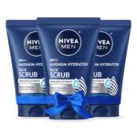 NIVEA MEN Maximum Hydration Deep Cleaning Face Scrub With Aloe Vera, 3 Pack of 4.4 Oz Tubes