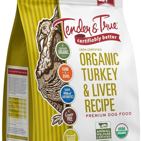 Tender & True Organic Turkey & Liver Recipe Dog Food, 4 lb