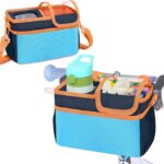 Kids Bike Basket Front, Scooter Bag, Cute Bicycle Accessories with Insulated Cup Holder for Boys Girls Children, Fit Most Handlebar, Tricycle, with Detachable Shoulder Strap