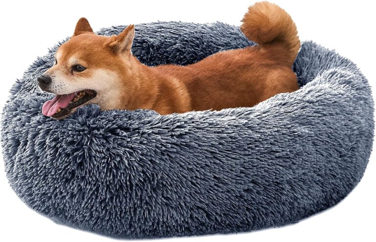 Comfort Donut Dog Bed for Small Dogs, Cat Bed & Pet Bed for Indoor Use, Medium Size with Soft Plush, Round Dog Beds for Large Dogs and Cats