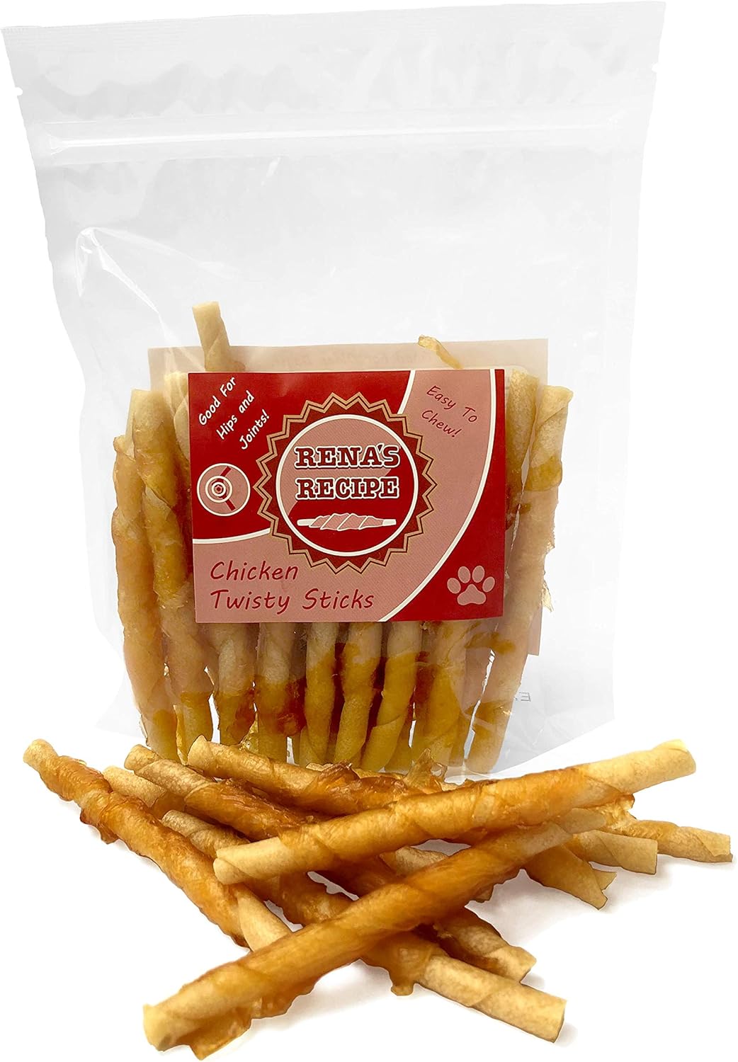 Rena's Recipe Chicken Twisty Sticks (8 oz) Rawhide Free Chicken Wrapped Soft Chews with Glucosamine for Joint Health Rena's Recipe Chicken Twisty Sticks (8 oz) Rawhide Free Chicken Wrapped Soft Chews with Glucosamine for Joint Health