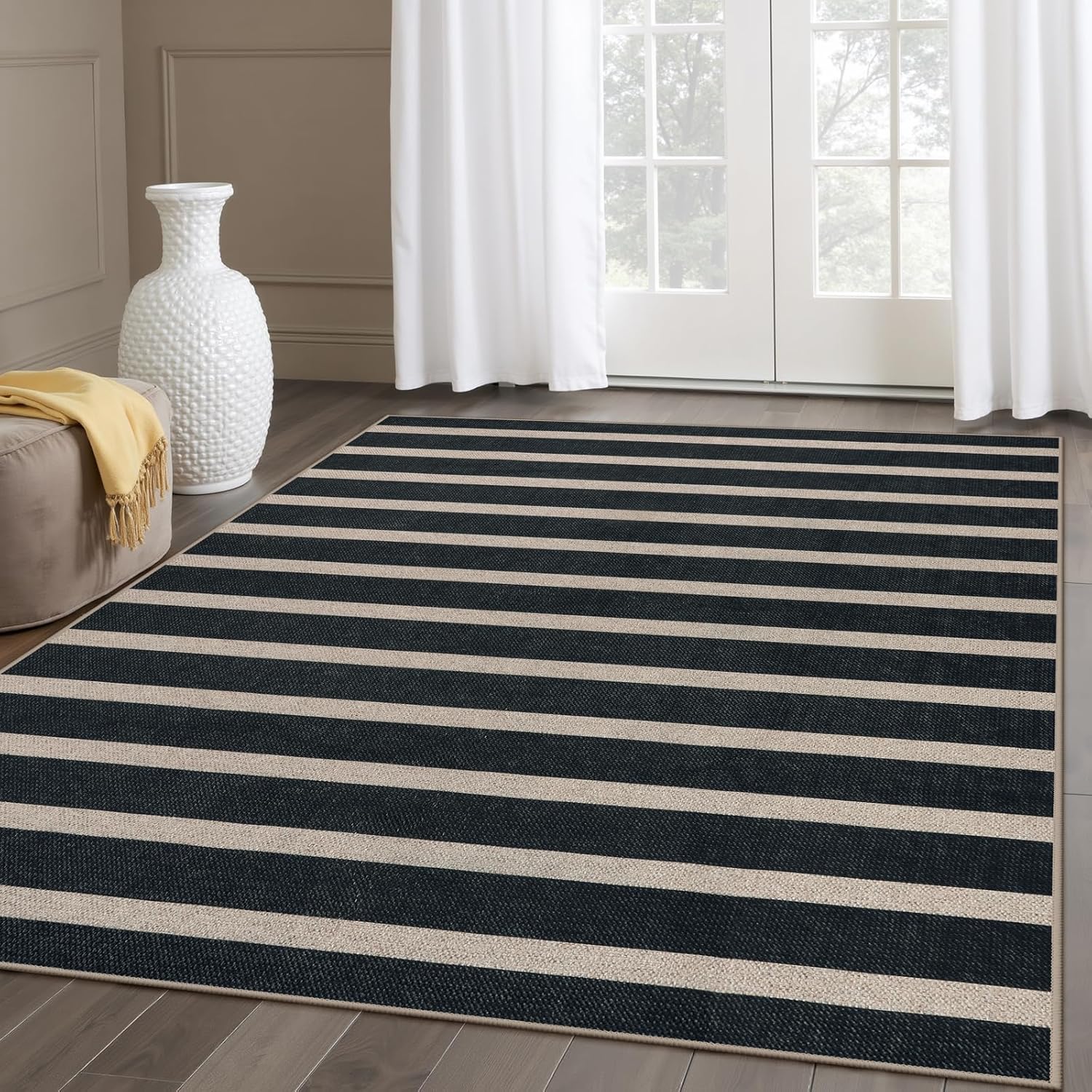 Lahome Striped Easy Jute Indoor Outdoor Rug, Washable Rugs 5x7 for Patio Living Room, Farmhouse Neutral Non Slip Non Shedding Black Carpet for Deck Entryway Dining Room Office Classroom Lahome Striped Easy Jute Indoor Outdoor Rug, Washable Rugs 5x7 for Patio Living Room, Farmhouse Neutral Non Slip Non Shedding Black Carpet for Deck Entryway Dining Room Office Classroom