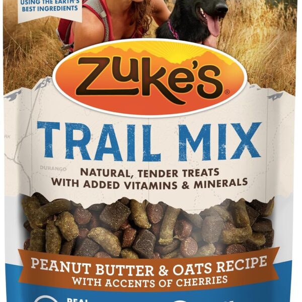 Zukes Trail Mix Pet Treats for Dogs, Soft Dog Treats with Real Peanut Butter and Oats Recipe - 16 oz. Pouch