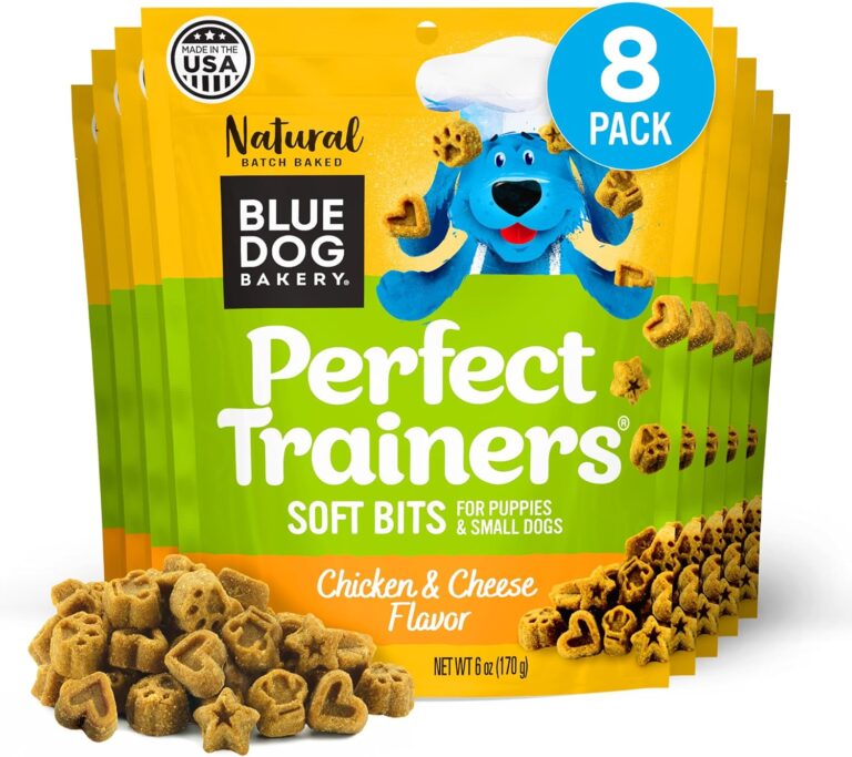 Blue Dog Bakery Natural Dog Treats, Perfect Trainers, Low Calorie Dog Training Treats, Chicken & Cheese Flavor, 6oz, 8 Count