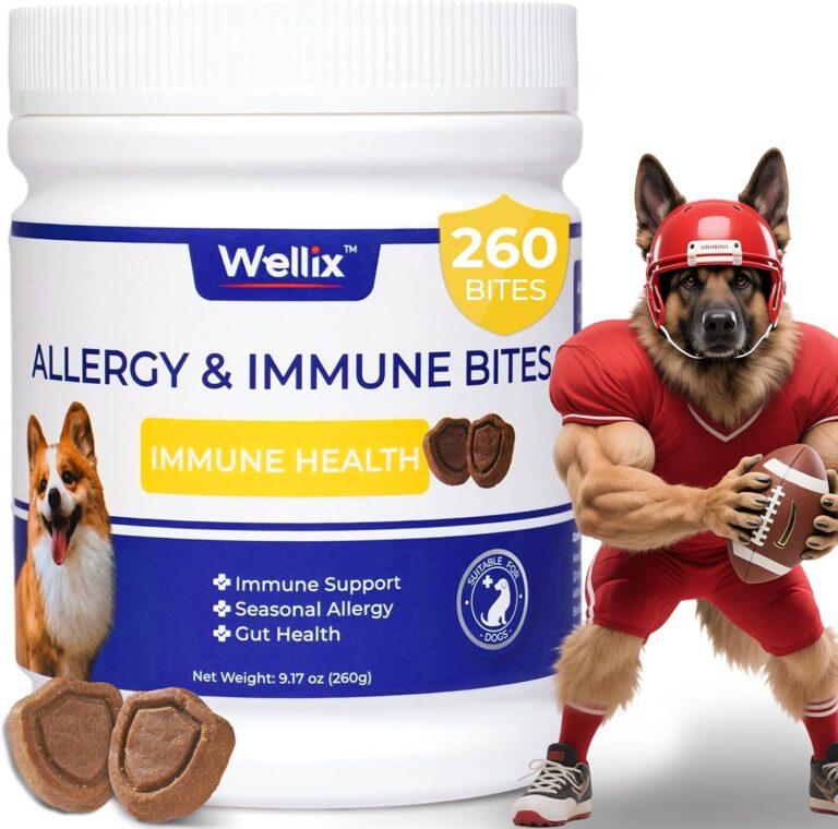 260 Bites Wellix Dog Allergy Chews & Immune Support, Anti Itch Dogs Chews - Dog Antioxidant Supplements - for Puppy, Small Medium & Large Dogs