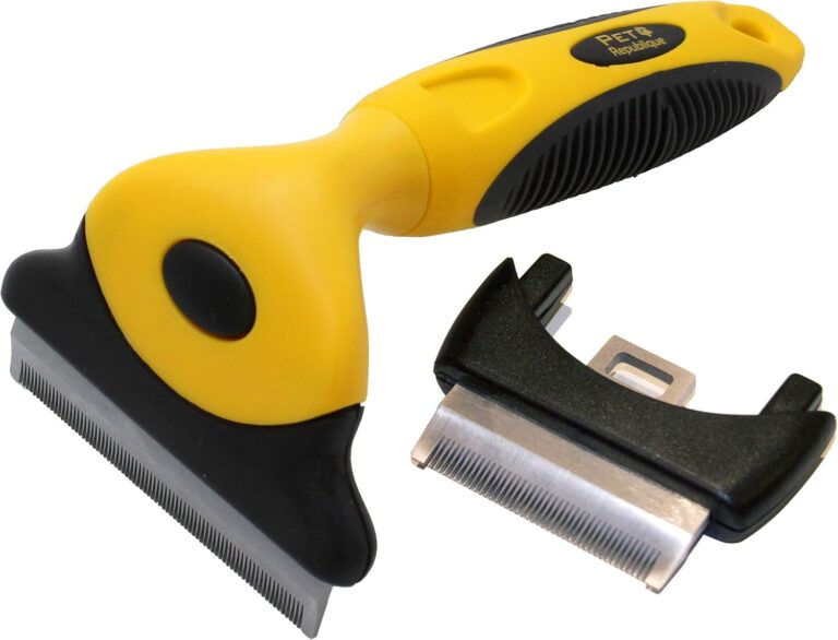 Pet Republique Dog Deshedding Tool - for Dogs, Cats, Rabbits, Any Furry Pets  Reduce Shedding  with 1.8 inches Small and 3 inches Large Replaceable Blades