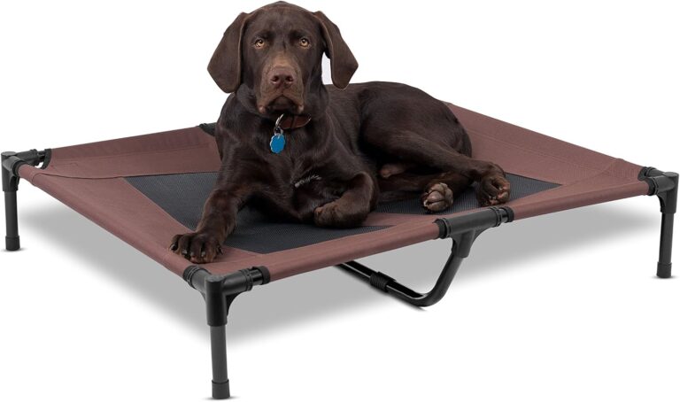 BIRDROCK HOME Dog Cot | 36 x 30 | Elevated Dog Bed | Cool Breathable Mesh | Indoor or Outdoor Use | Medium | Brown