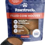 Pawstruck Peanut Butter Filled Cow Hooves for Dogs  Made in USA, Long-Lasting Dental Treats and Chews  Beef Hoof  5 Count  Packaging May Vary