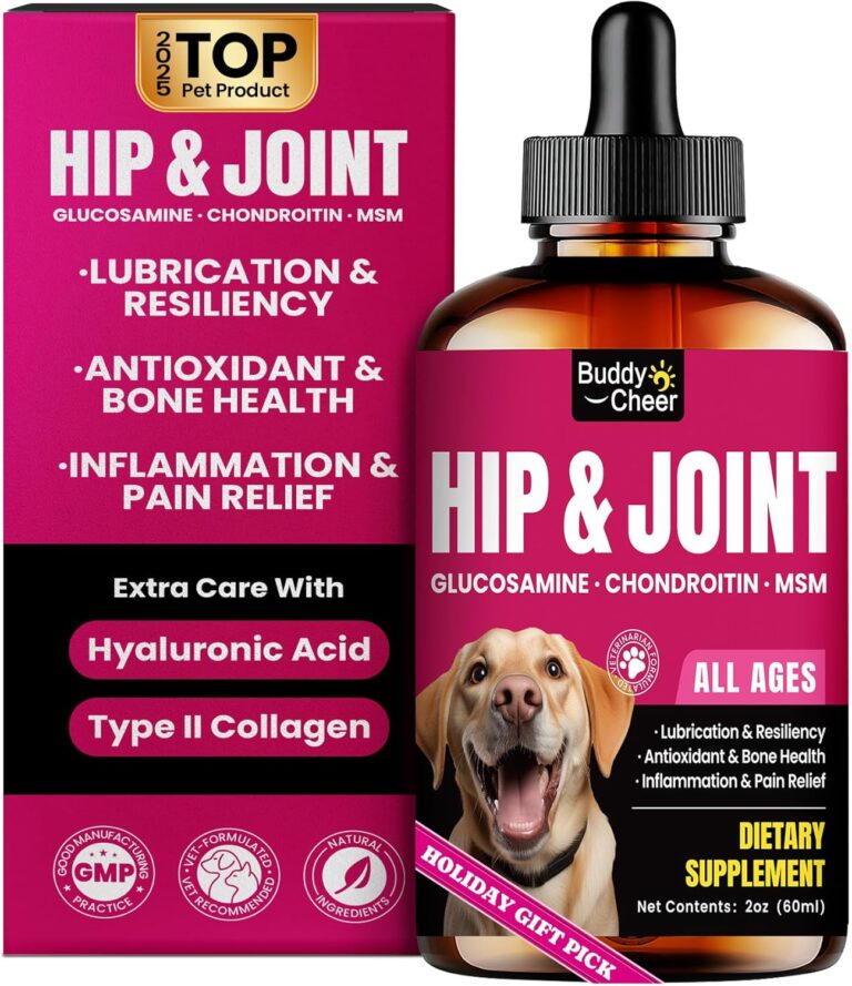 Glucosamine for Dogs, Liquid Hip and Joint Supplement, Chondroitin Drops for Dogs, Joint Drops for Dog, Dog Supplement for Mobility Pain Relief - 60ml