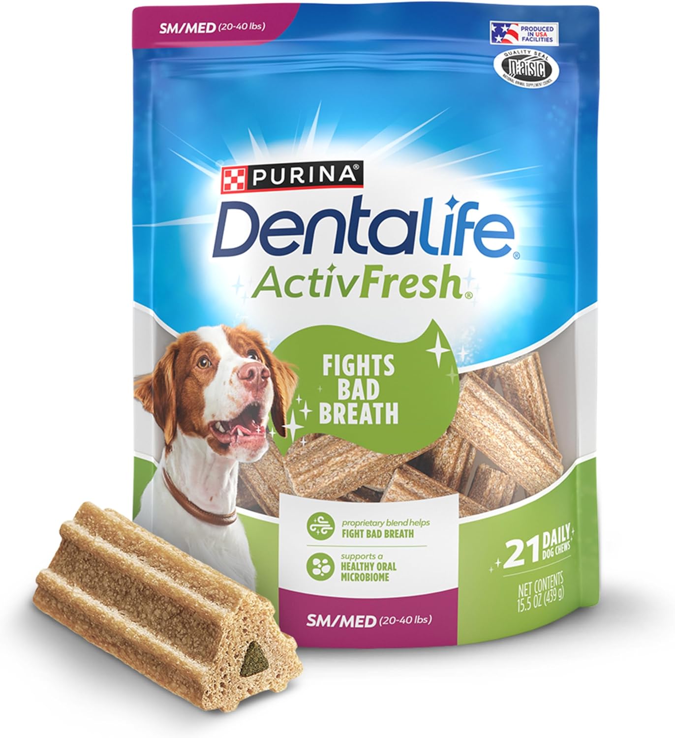 DentaLife ActivFresh Dog Chews for Small and Medium Dogs 20-40 lbs., Dental Chews to Freshen Breath, Chicken Flavor, 15.5 oz., 21 Chews - 21 ct. Pouch DentaLife ActivFresh Dog Chews for Small and Medium Dogs 20-40 lbs., Dental Chews to Freshen Breath, Chicken Flavor, 15.5 oz., 21 Chews - 21 ct. Pouch