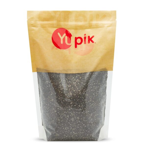 Yupik Raw Black Chia Seeds, 2.2 lb (35.2 oz), Gluten-Free, Kosher, Vegan, Natural Seeds, Plant-Based Superfood, Rich in Fiber, Source of Omega-3, Ideal for Chia Pudding & Smoothies, Gels Easily
