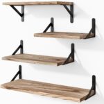 YGEOMER Floating Shelves for Wall Different Sizes Farmhouse Wall Shelf for Bedroom, Bathroom Storage, Living Room and Kitchen Decor(Set of 4)
