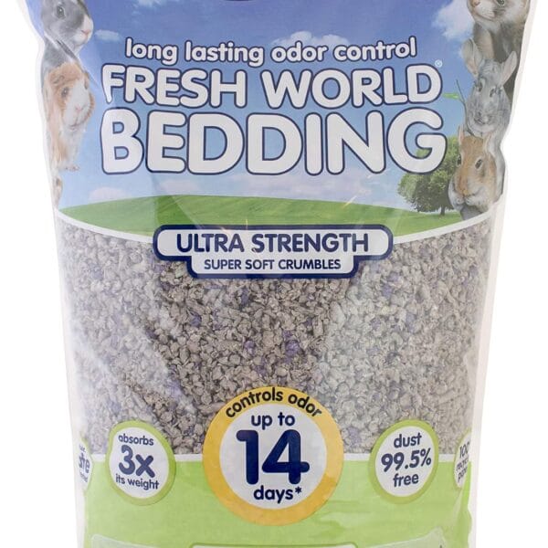 Vitakraft Fresh World Small Animal Bedding - Ultra Strength - Pet Bedding for Litter Boxes and Cages (16 L),Gray, 975 cu in