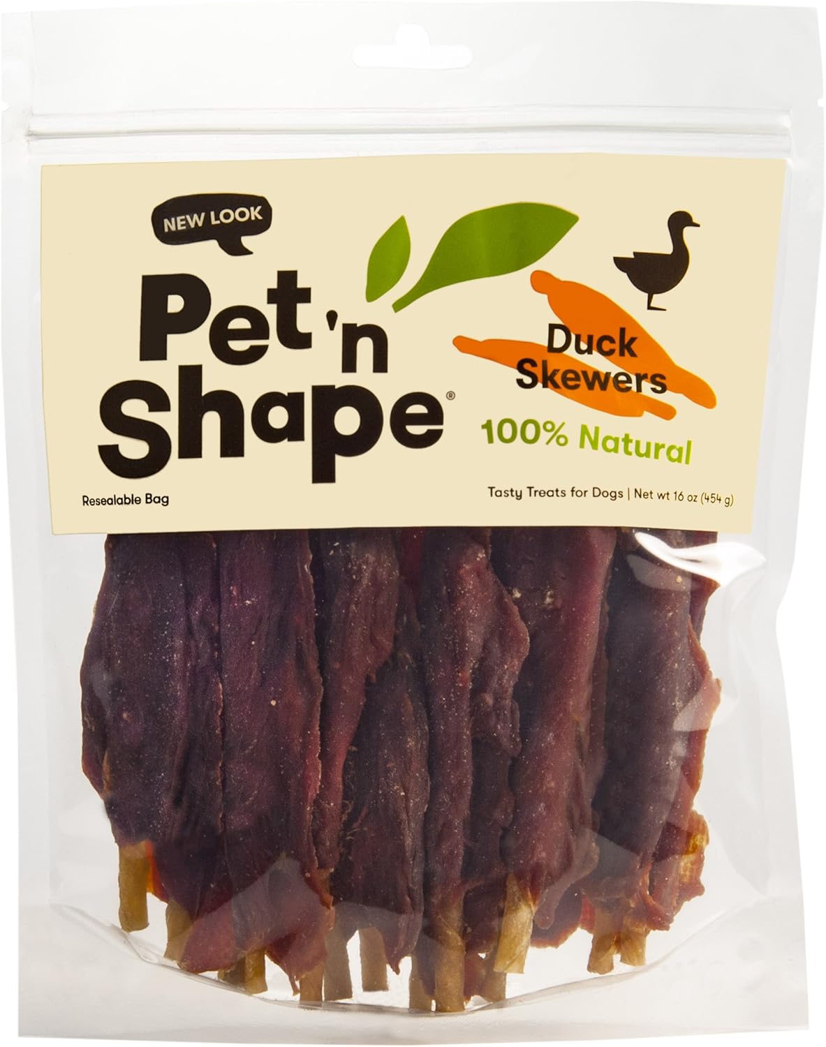 Pet 'n Shape Chik 'n Skewers Duck Wrapped Rawhide Chew Dog Treats - 1 Pound Pet 'n Shape Chik 'n Skewers Duck Wrapped Rawhide Chew Dog Treats - 1 Pound