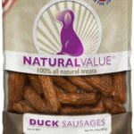 Loving Pets Natural Value Duck Sausages - Soft Jerky Dog Treats for Large & Small Breeds - Healthy Gluten, Wheat, Soy & Grain Free Pet Treats for Dogs