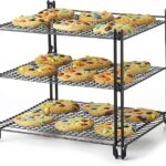 Nifty 3-Tier Cooling Rack  Non-Stick Coating, Wire Mesh Design, Dishwasher Safe, Collapsible Kitchen Countertop Organizer, Use for Baking Cookies, Cakes, Pies