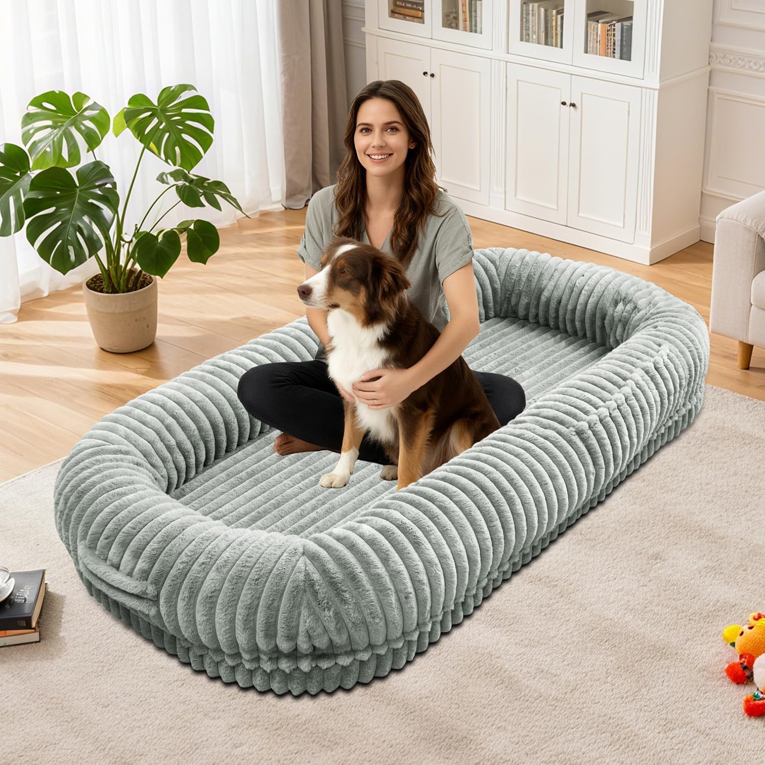 Human Dog Bed for Adult,70"x38"x10" Extra Large Human Pet Bed,Orthopedic Washable XL Dog Bed with Memory Foam (Lightgrey) Human Dog Bed for Adult,70"x38"x10" Extra Large Human Pet Bed,Orthopedic Washable XL Dog Bed with Memory Foam (Lightgrey)