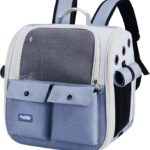 Durable Blue Cat Carrier Backpack  Ventilated & Soft Pet Travel Bag  Ideal for Medium Small Dog Puppy Kitten up to 22 LBS  Airline & TSA Approved
