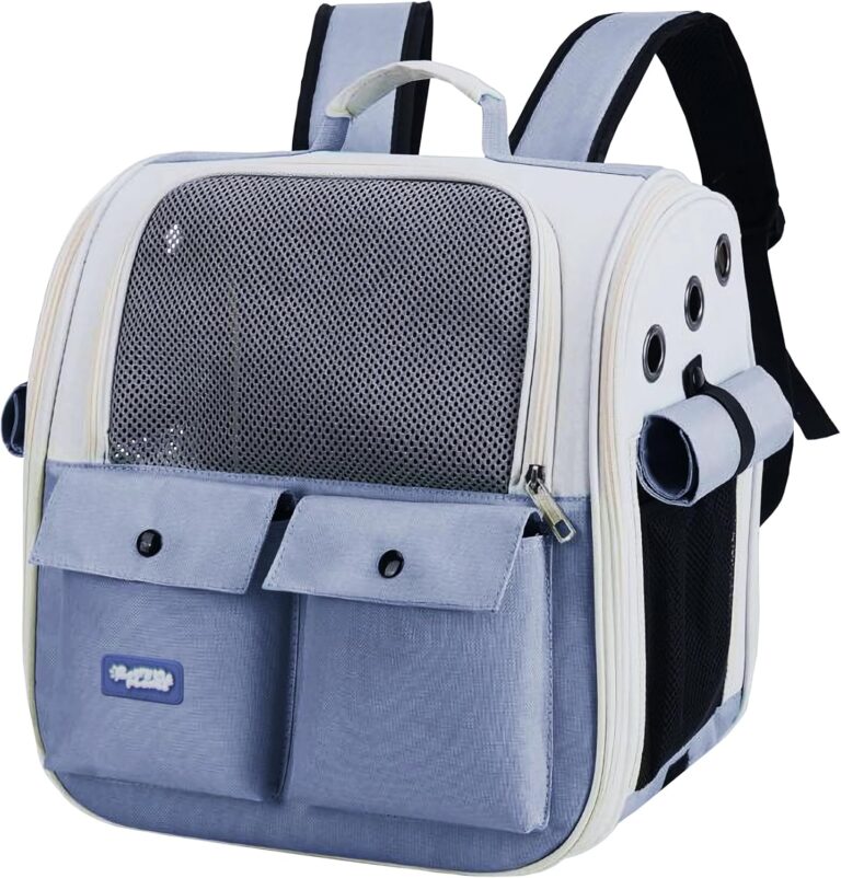 Durable Blue Cat Carrier Backpack  Ventilated & Soft Pet Travel Bag  Ideal for Medium Small Dog Puppy Kitten up to 22 LBS  Airline & TSA Approved
