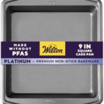 Wilton Platinum Non-Stick 9 x 9 Inch Square Brownie Cake Pan, Stainless Steel Bakeware, Made without PFAS, Packaging May Vary