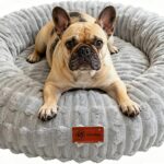 ShinHye Dog Bed for Small Dogs & Cats, Washable Calming Round Pet Bed with Non-Slip Bottom, Soft Indoor Puppy Bed(ZJ-Grey-20x20)