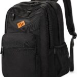 ZORFIN 26L Black Backpack for College, and Travel: Water Resistant Bookbag