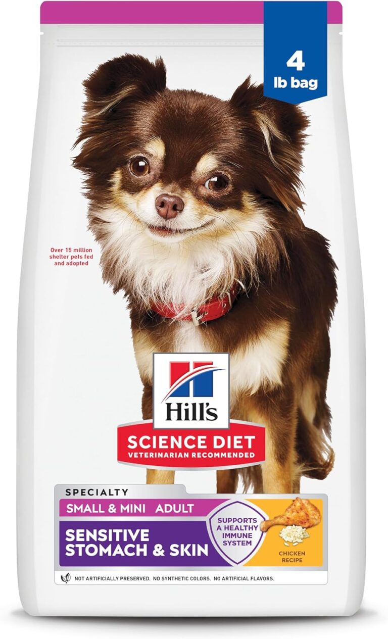 Hill's Science Diet Sensitive Stomach & Skin, Adult 1-6, Small & Mini Breeds Stomach & Skin Sensitivity Support, Dry Dog Food, Chicken Recipe, 4 lb Bag