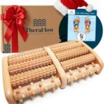 TheraFlow Foot Massager for Neuropathy & Plantar Fasciitis Relief - Mom Gifts for Women & Gifts for Dad, Wooden Foot Roller Massager, Neuropathy Pain Relief for Feet (Includes Reflexology Chart)