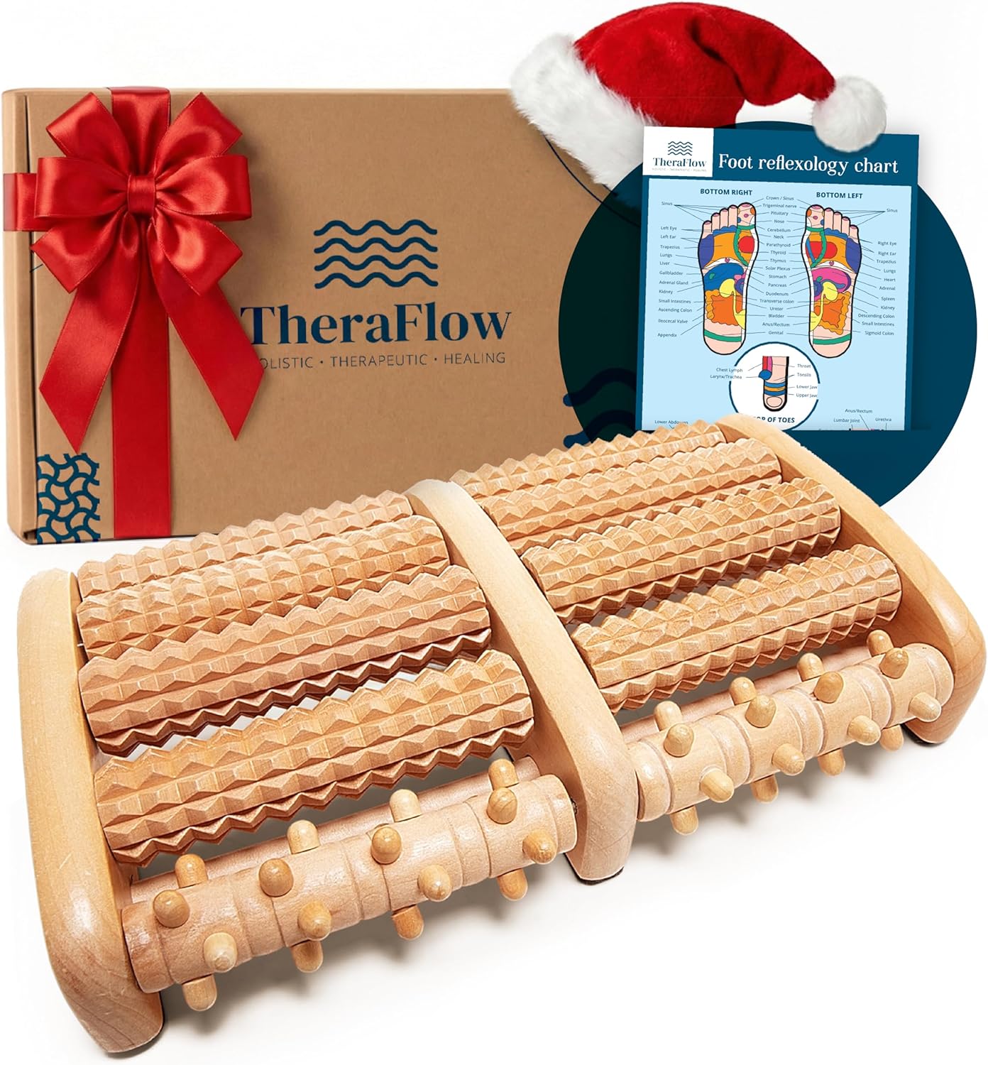 TheraFlow Foot Massager for Neuropathy & Plantar Fasciitis Relief - Mom Gifts for Women & Gifts for Dad, Wooden Foot Roller Massager, Neuropathy Pain Relief for Feet (Includes Reflexology Chart) TheraFlow Foot Massager for Neuropathy & Plantar Fasciitis Relief - Mom Gifts for Women & Gifts for Dad, Wooden Foot Roller Massager, Neuropathy Pain Relief for Feet (Includes Reflexology Chart)