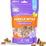 Outward Hound by Nina Ottosson Puzzle Bitez USA Made Dog Treats, Peanut Butter Flavor, Bite-Sized Training Reward and Interactive Puzzle Toy Treats, 7.5oz
