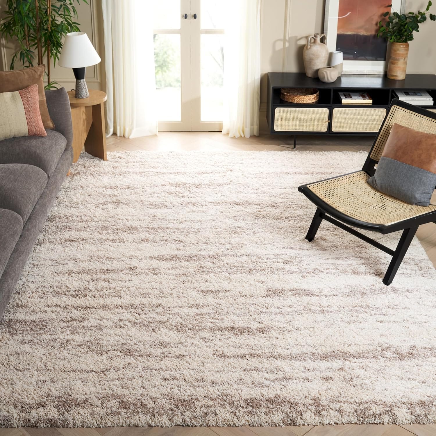 SAFAVIEH Hudson Shag Collection Area Rug - 10' x 14', Ivory & Beige, Modern Design, Non-Shedding & Easy Care, 2-inch Thick Ideal for High Traffic Areas in Living Room, Bedroom (SGH206B) SAFAVIEH Hudson Shag Collection Area Rug - 10' x 14', Ivory & Beige, Modern Design, Non-Shedding & Easy Care, 2-inch Thick Ideal for High Traffic Areas in Living Room, Bedroom (SGH206B)