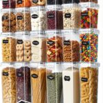 KICHLY Airtight Food Storage Containers Set with Lids  24 Pack BPA-Free Plastic Pantry Organizers for Cereal, Flour, Sugar & Dry Food (Clear)