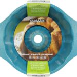 casaWare Fluted Cake Pan 9.5-inch (10-Cup) Ceramic Coated NonStick (Blue Granite)