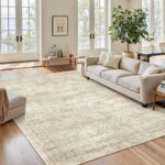 6x9 Area Rug for Living Room Washable 6x9 Rug Non-Slip Modern Rugs for Bedroom Dinning Room Ultra-Thin Indoor Beige Rug