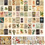 ANERZA 100 PCS Vintage Wall Collage Kit Aesthetic Pictures, Cottagecore Room Decor for Bedroom Posters, Cute Dorm Photo for Teen Girls, Botanical Wall Art
