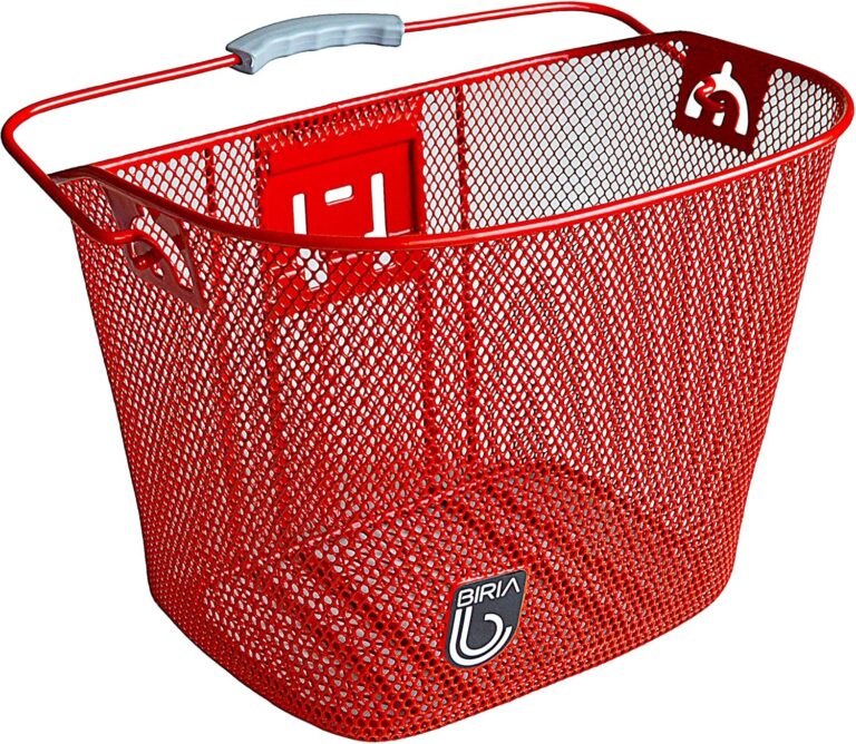 Bicycle Basket with Bracket White, Front Quick Release Basket, Removable, Wire Mesh Bicycle Basket, New, RED by Biria
