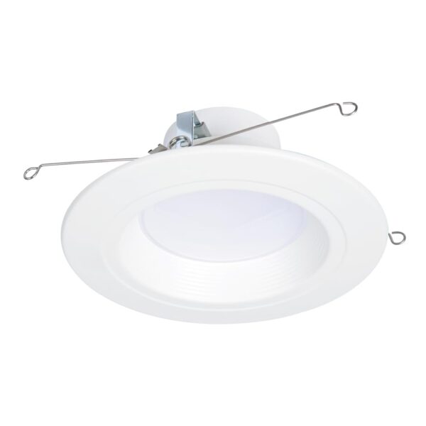 HALO 5/6 inch LED Recessed Light Trim with Selectable Color Temperature 2700K-5000K Dimmable Wet Location Indoor Outdoor Downlight Retrofit RL56069FSD2W1EWH