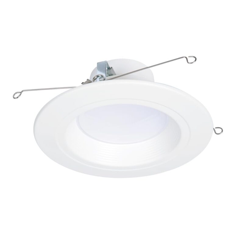 HALO 5/6 inch LED Recessed Light Trim with Selectable Color Temperature 2700K-5000K Dimmable Wet Location Indoor Outdoor Downlight Retrofit RL56069FSD2W1EWH