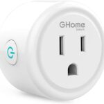 GHome Smart Mini Smart Plug Works with Alexa and Google Home, WiFi Smart Outlet Socket Remote Control Timer Function, Only 2.4GHz Network, No Hub Required, ETL FCC Listed, White