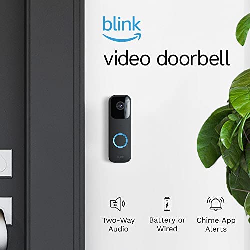 Like-New Blink Video Doorbell (2023 release), Two-way audio, HD video, motion and chime app alerts and Alexa enabled  wired or wire-free (Black)