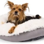 EveryYay Faux Fur Donut Bed for Dogs 23" L X 23" W X 5" H Cream