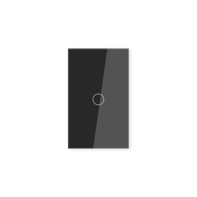 Smart Light Switch 118X72X34MM,Need Neutral Wire,2.4GHz WiFi,FCC Certified Smart Switch APP Control Work with Tuya and Alexa,Glass Panel,Black 1 Gang