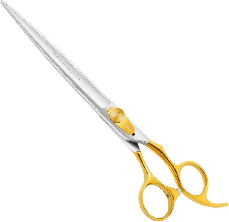 HASHIMOTO Dog Scissors for Large Dog Grooming, 8.0 inch Straight Shears - Light Weight, Balanced, Ergonomic Design for Professional Pet Groomers or Family DIY Use
